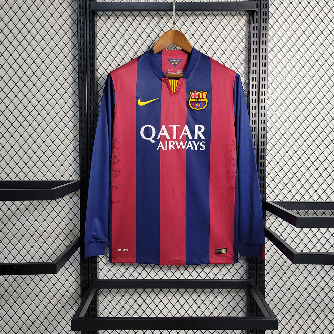 Retro14-15 Barcelona Home Long Sleeve Size S-XXL