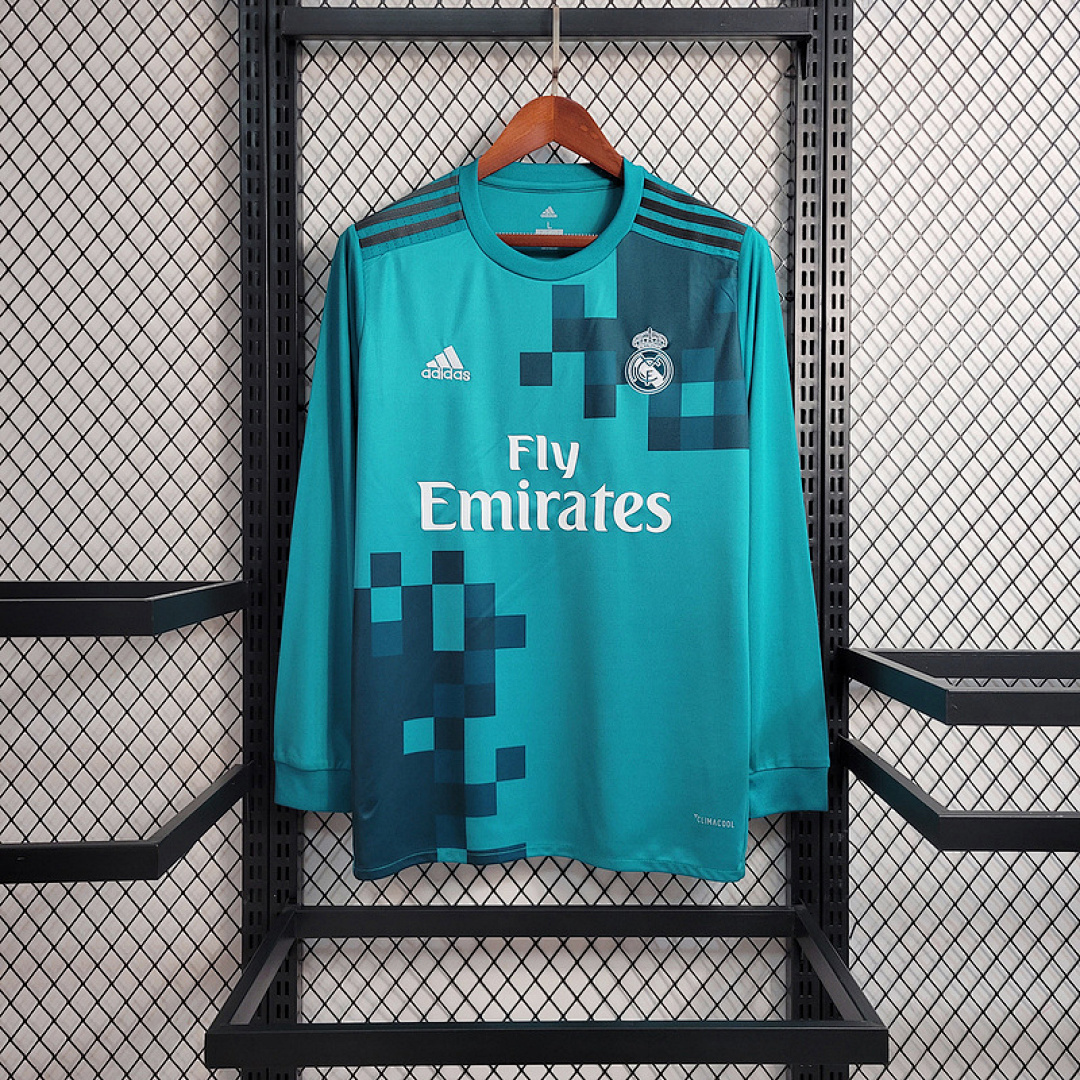 Retro Long Sleeve 17-18 Real Madrid Second Guest Size S-XXL