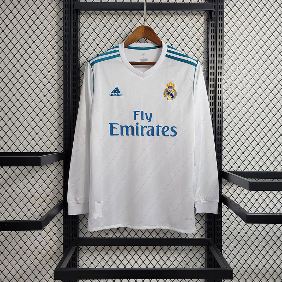 Retro Long Sleeve 17/18 Real Madrid Home S-XXL