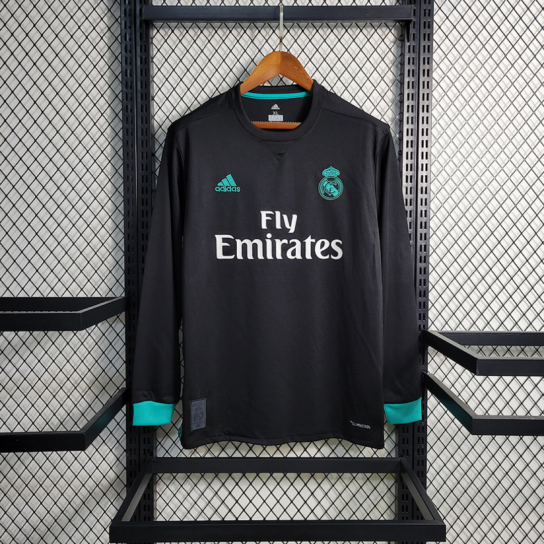 Retro Long Sleeve 17-18 Real Madrid Away Size S-XXL