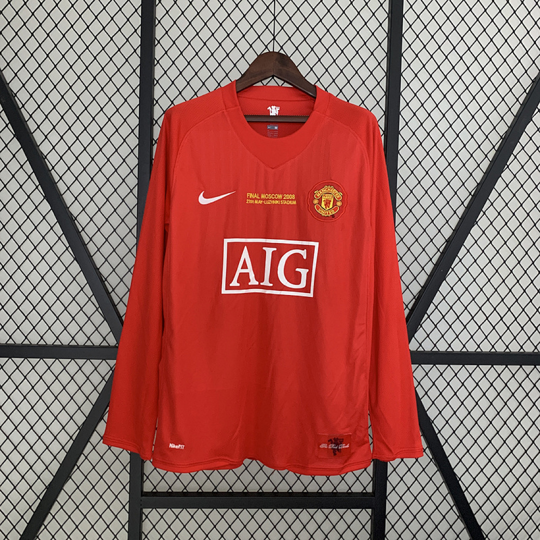 Retro Long Sleeve 07-08 M-U Champions League version home S-XXL