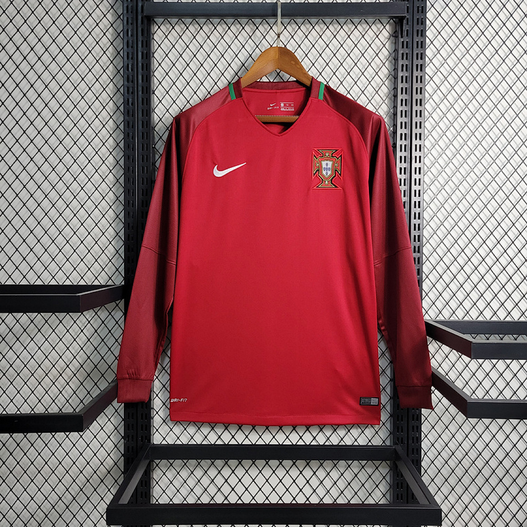 Retro 16-17 Portugal Home Long Sleeve Size S-XXL