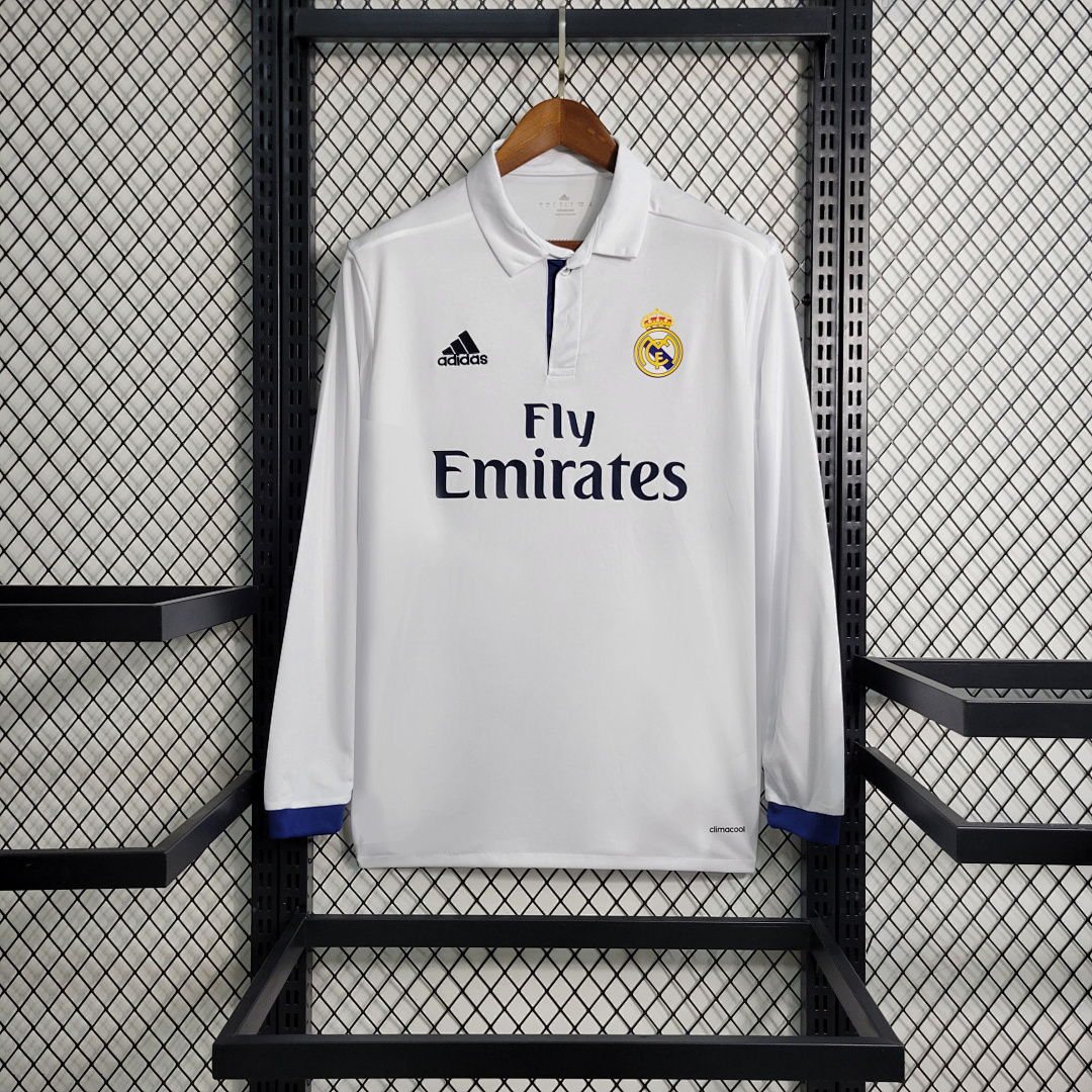Retro 16-17 Real Madrid Main Long Sleeve Size S-XXL