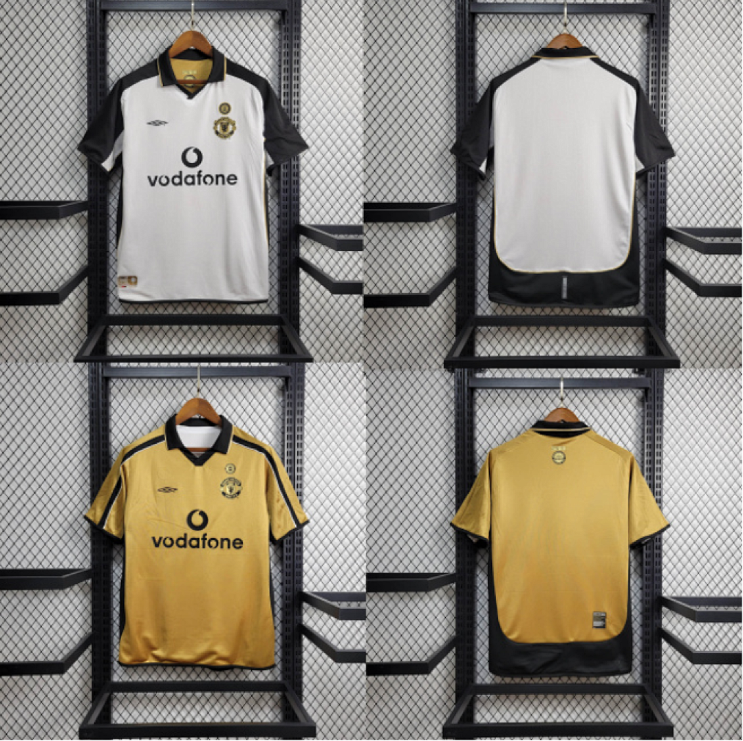 Retrô 2001-02 M-U jersey 100 year classic edition S~2XL