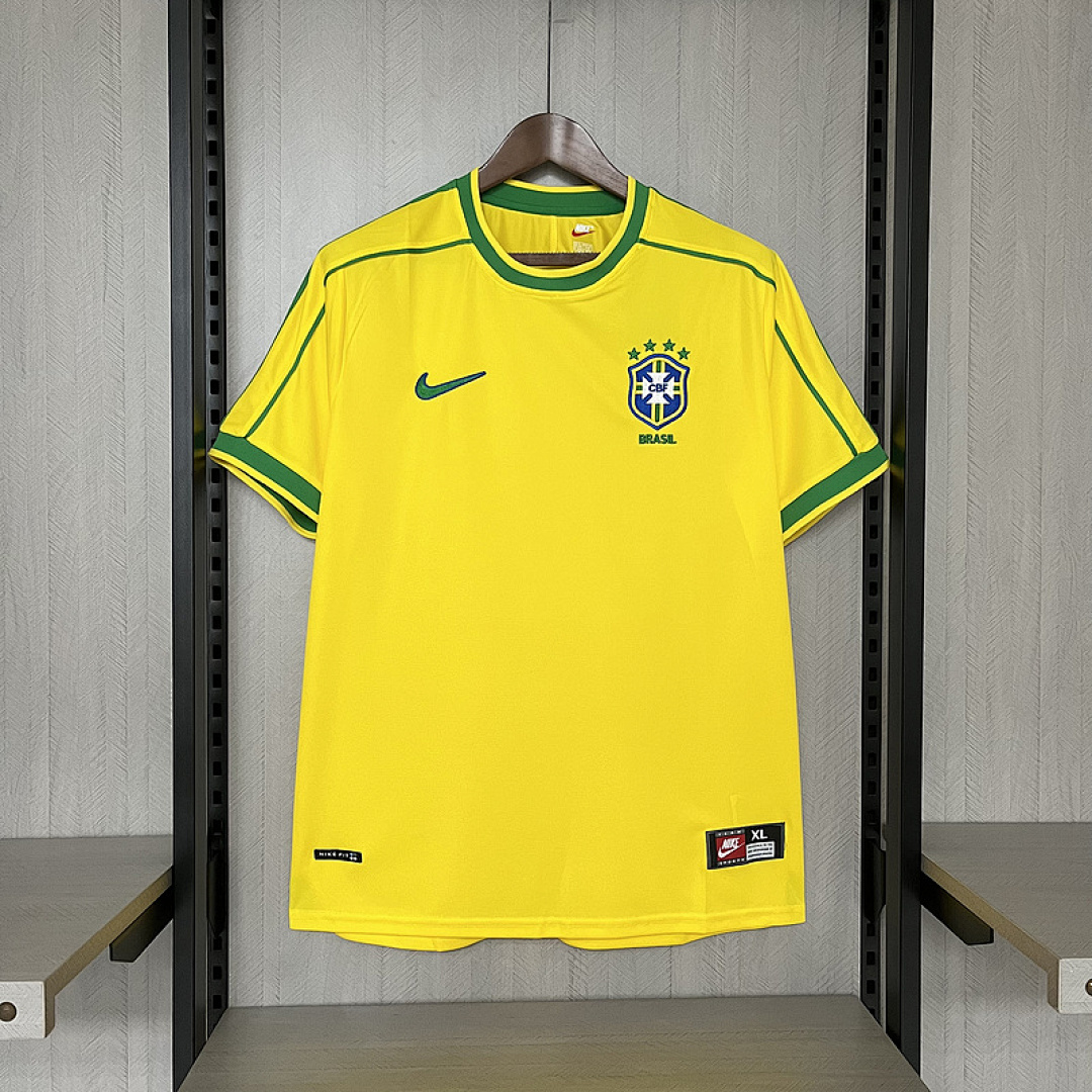 Camisa Seleção Brasileira 1998 Retrô - Amarela (Edição França 98)
