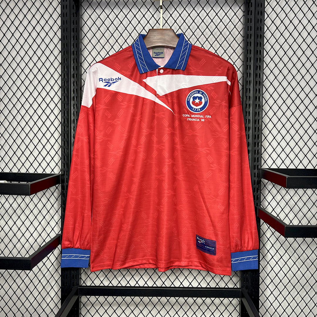 Retro Manga Longa 1998 Chile Home S-XXL