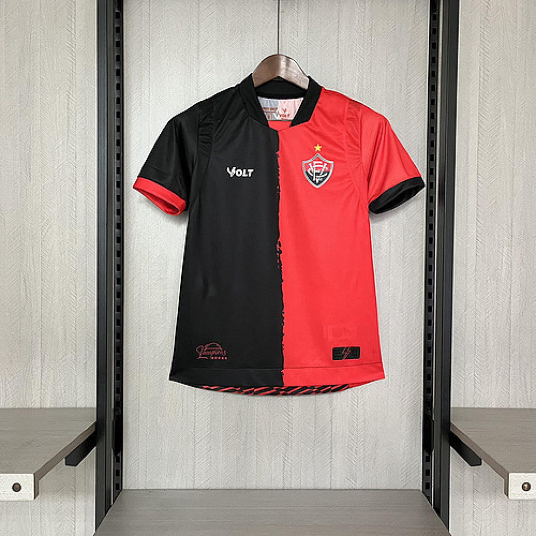 Camisa Vitória 2025/26 - Feminina Home (Rubro-Negra) - Baby Look