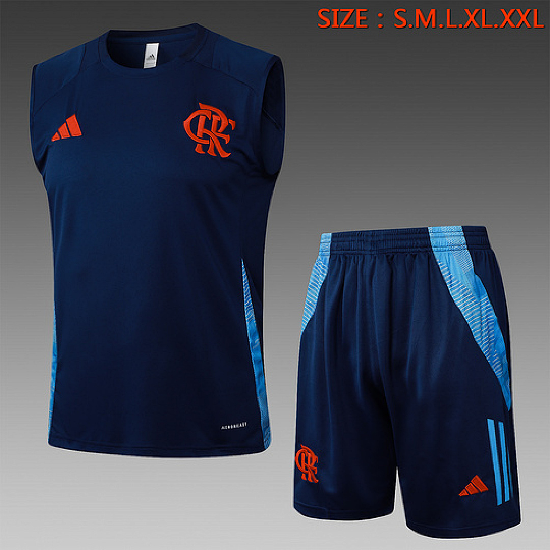 25-26 Kit Adulto Regata Flamengo Azul Escuro S-XXL