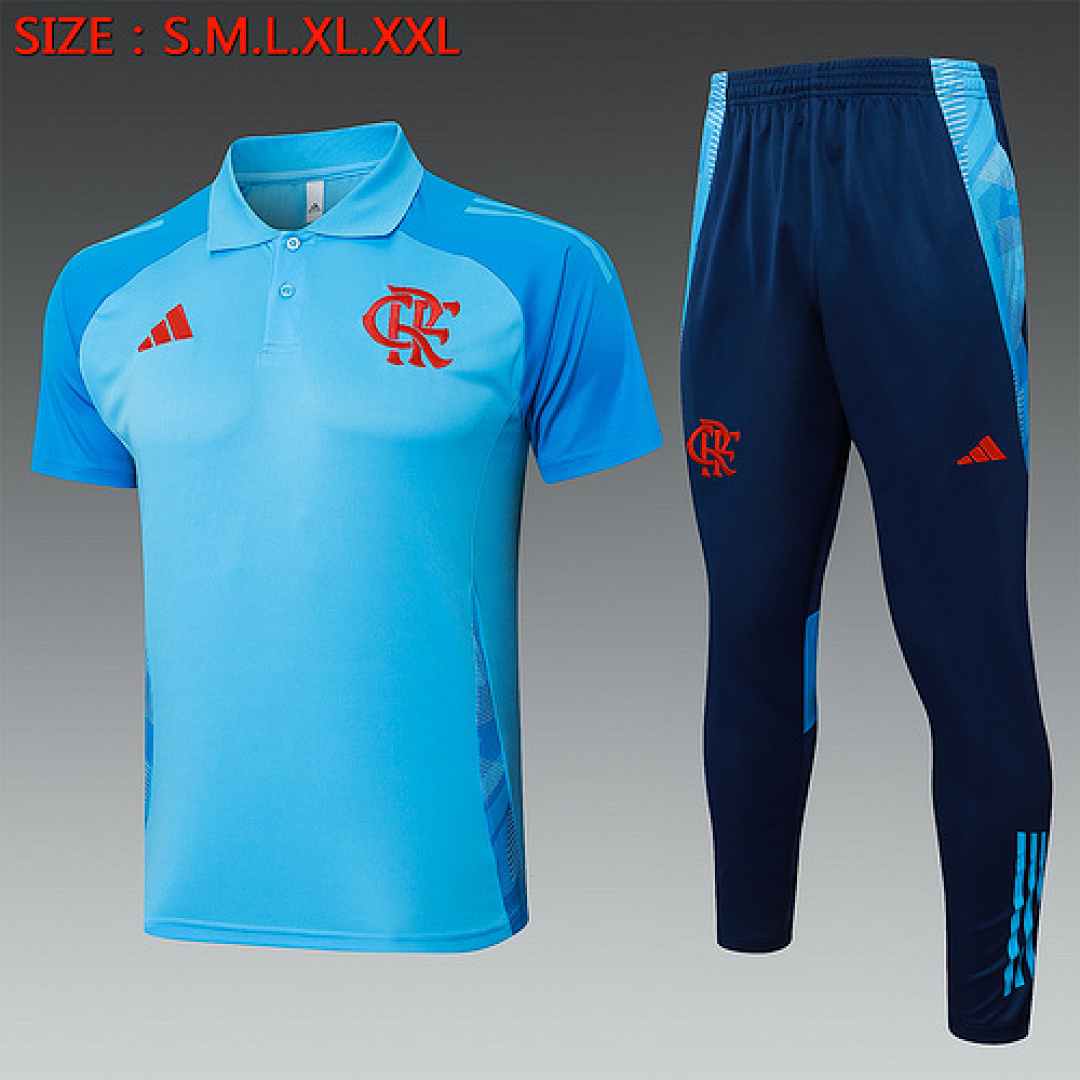 25-26 Kit Adulto POLO Flamengo Azul S-XXL