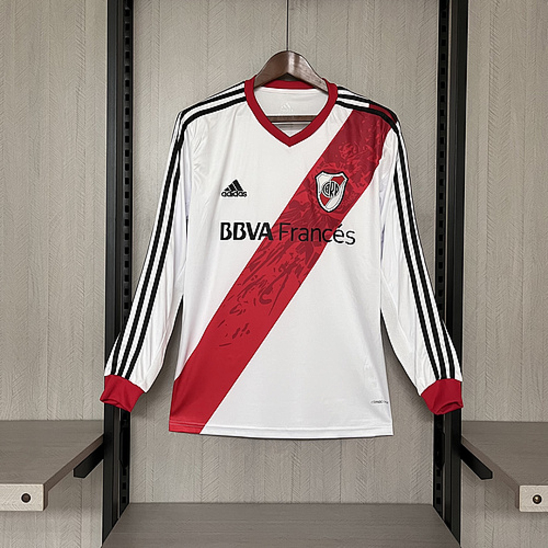 13-14 Long Sleeve Retro River Plate Home S-XXL