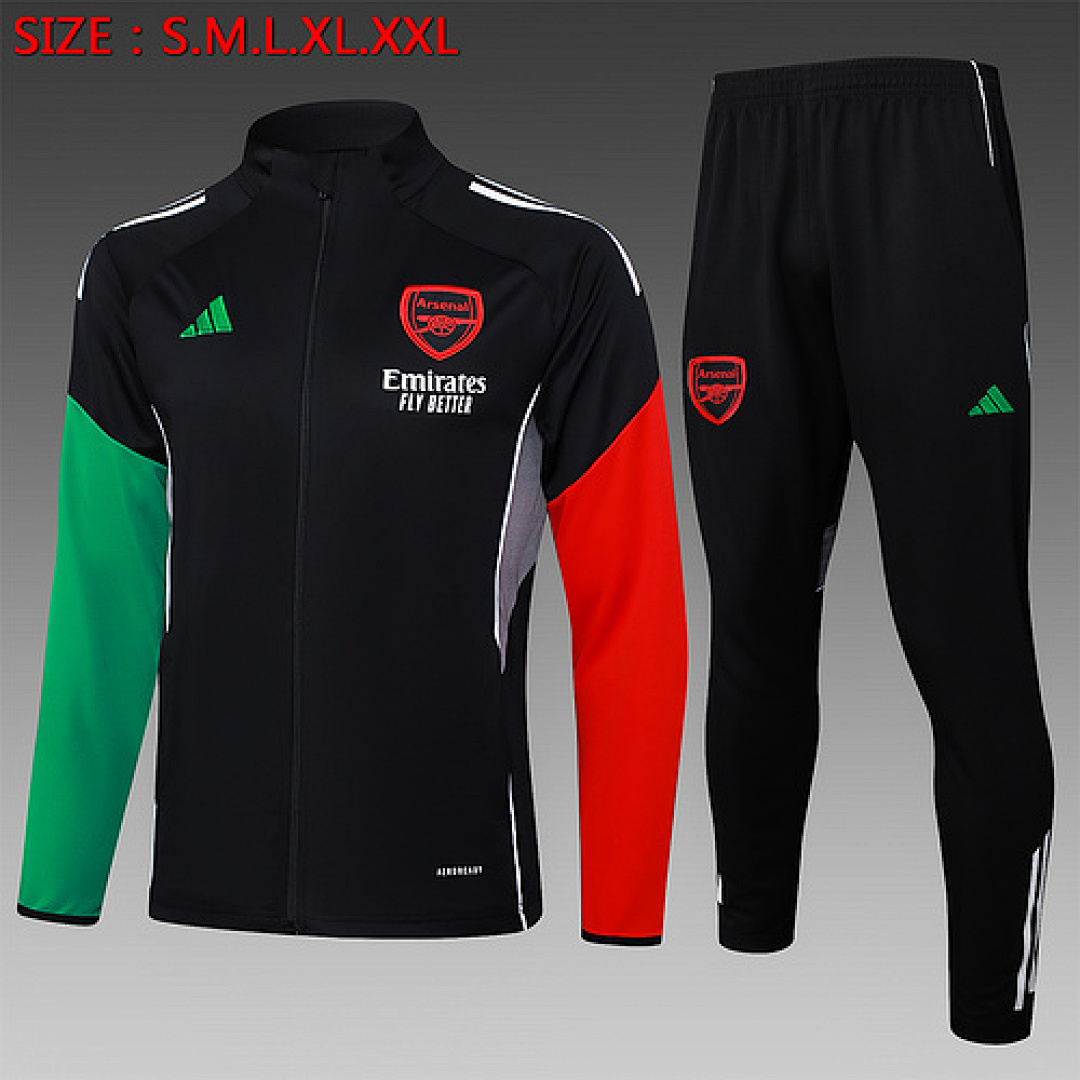 25-26 Kit Adulto Agasalho Arsenal Preto S-XXL