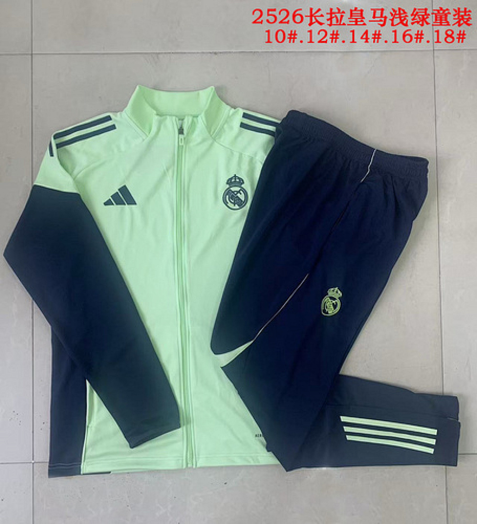 25-26 Kit Adulto Agasalho Real Madrid Verde S-XXL