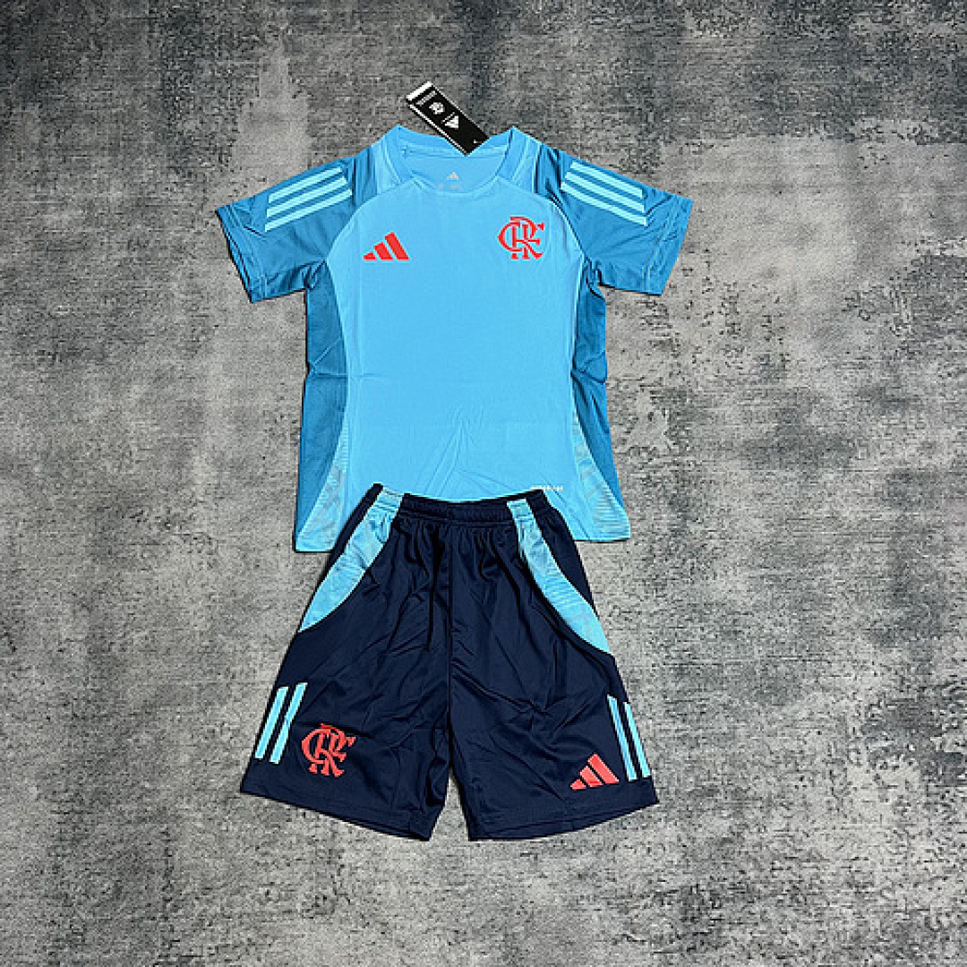 25-26 Flamengo Training Jersey Light Blue KIDS Sizes 16-28