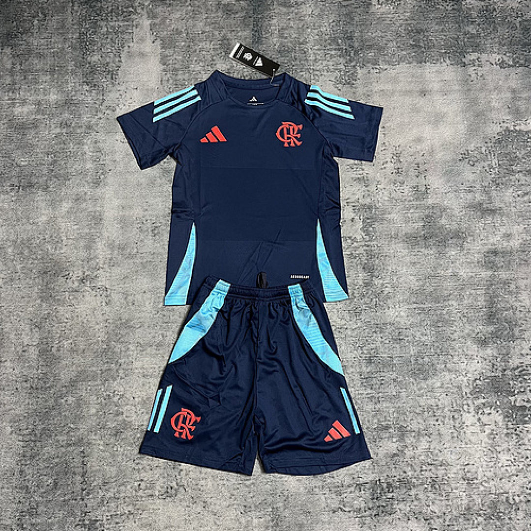 25-26 Flamengo Training Wear Dark Blue Jersey Sizes KIDS 16-28