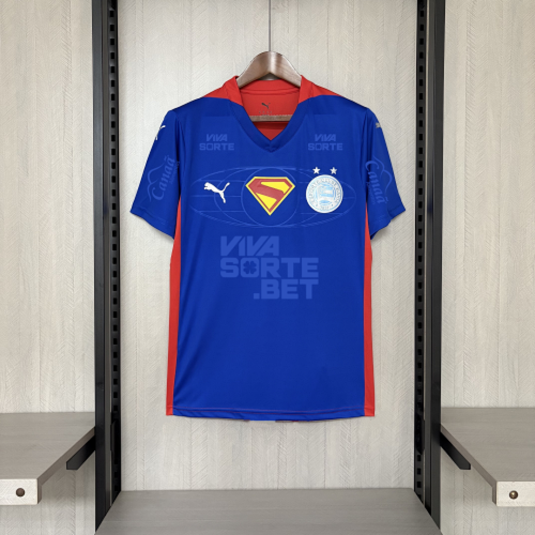 Camisa Bahia 2025/26 - Edição Especial Superman + Patrocínios Oficiais
